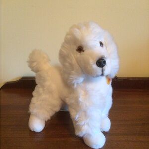 Steiff White Plush Poodle Dog